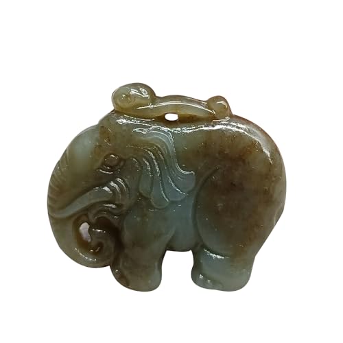 Collier de pendentif d'éléphant de sucre hé naturel avec longe ajustable