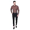 Sparrow Outfit Men’s Cotton Blend Regular Fit Shirt | Casual Wear Formal Shirts for Men and Boys | Spread Collar Long Sleeve Button Down Shirt for Office Parties Special Occasions (Nutty Brown)