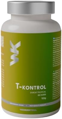 Termogénico Potente. Té T-Kontrol en Polvo formulado con Té Negro y Verde. Infusión Vegana Natural. 60 Raciones y 5 Sabores (Tropical)