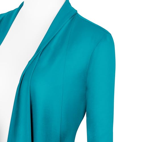 Image of Urban CoCo Women's Drape Front Open Cardigan Long Sleeve Irregular Hem
