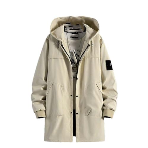 Long breaker hommes manteau mi-long à capuche veste de mi-saison