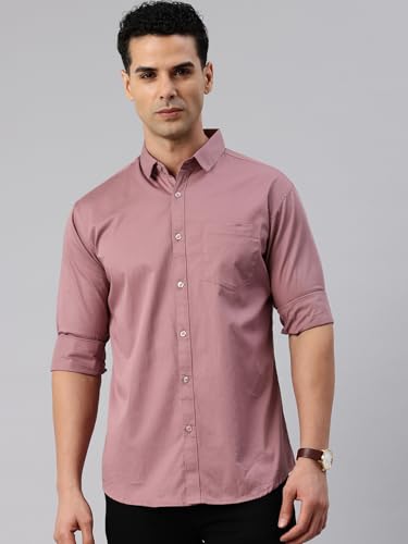 Image of Majestic Man Men's Cotton Slim Fit Solid Casual Shirt