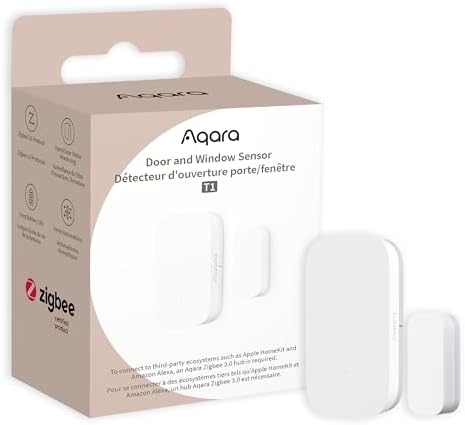 Aqara Door and Window Sensor T1, Mini Wireless Contact Sensor for Smart Home Security and Automation, Requires Aqara Hub, Zigbee 3.0, Works with Apple HomeKit, Alexa, IFTTT