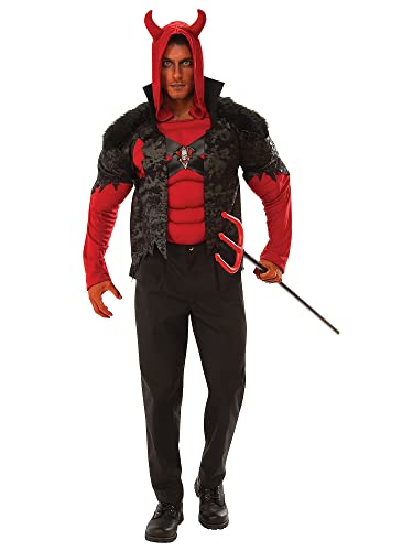 Costume d'Halloween diable pour homme déguisement adulte rouge