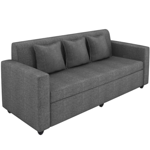 Image of Lexot 5 Seater 3+1+1 Fabric Sofa Set (Darkgrey)
