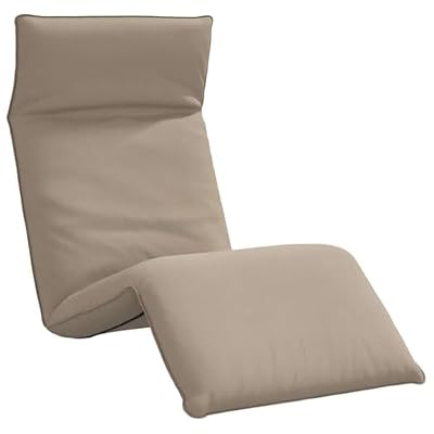 GFDWPUY Manual Reclining Floor Chair with 5 Positions, Folding Sun Lounger Taupe 68.9x21.3x3.3 Oxford Fabric, Durable Metal Frame for Patio Beach