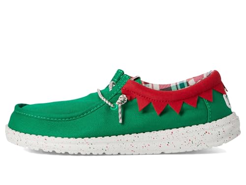 Hey Dude Kids Wally Holiday Elf (Little Kid/Big Kid) - Loafers for Kids - Canvas Upper - Cotton Lining4