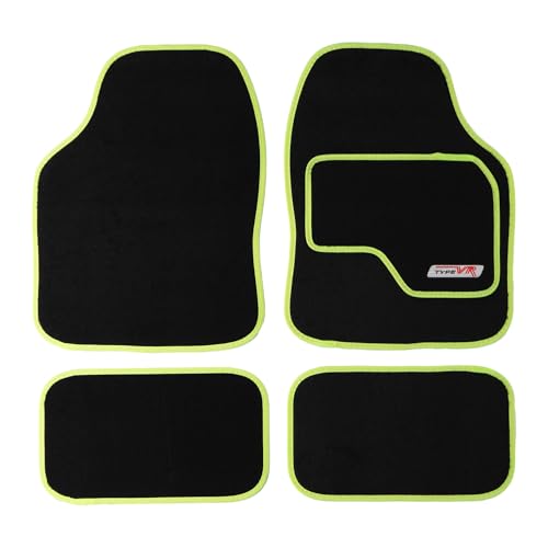 Sakura SS5308 Ensemble de Tapis de Voiture universels Vert Citron
