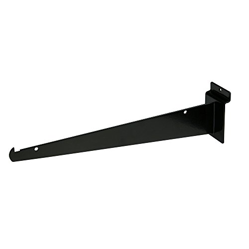 Econoco Slatwall Knife Brackets, 12 Inch Shelf Support Brackets, Heavy Duty Metal, Pack of 48, Black
