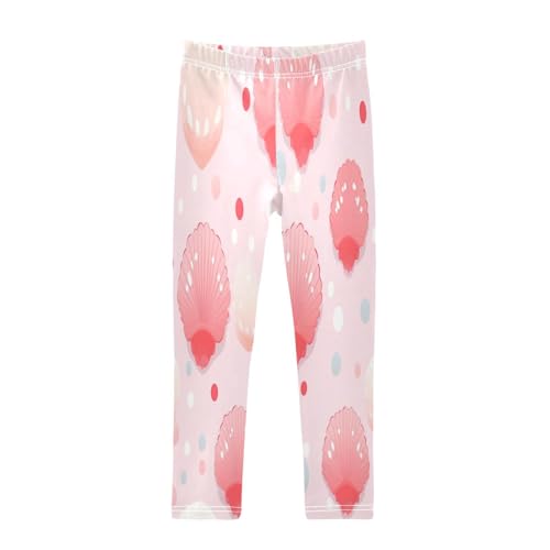 Toddler Girls Leggings Printed Yoga Pants Leggings Pink Shell Colorful Dot for Kids