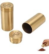 2 Pack Gold Spice Jar, Stainless Steel Spice Shaker Screw Open Top Uniform Size Seasoning Bottle ...