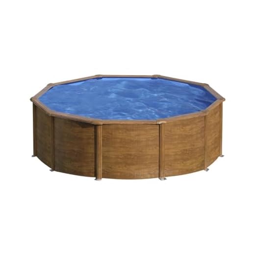 Piscina De Acero Elevada,Redonda Con Aspecto Madera. Piscinas Desmontables Para Jardín. 240 X 120 Cm - Piscina Gre Kit240W Pacific.