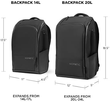 NOMATIC 14L Backpack - Work Backpack for Men and Women - Black