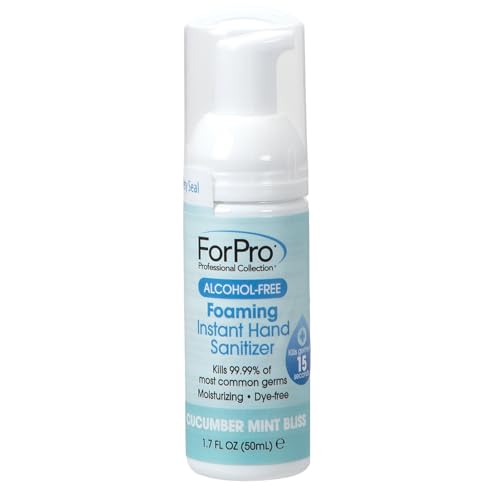 Image of ForPro Alcohol-Free Foaming Instant Hand Sanitizer, 1.7 Fl Oz - Moisturizing, Dye-Free Formula, Cucumber Mint Bliss Scent