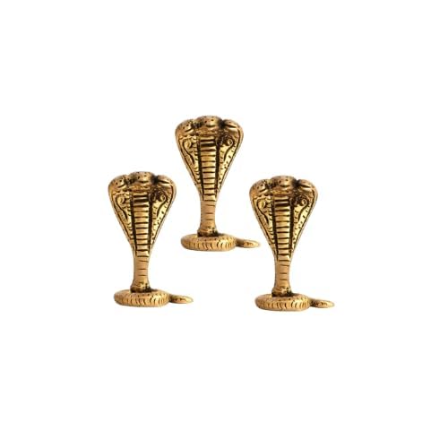 Image of Brass Snake Statue |Vastu Shastra | Feng Shui Products | Home Decor | Showpiece | Decorative Items | Vastu Remedy | Shiv Ji Product | Pack of 3