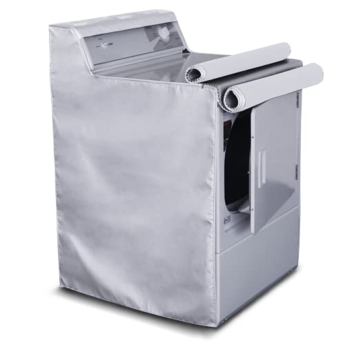 AKEfit Washing Machine Cover,Waterproof Dustproof Washing Cover with Zipper,Fit for Outside Top or Front Load Washer/Dryer,27'W x 26'D x 43'H-Sliver