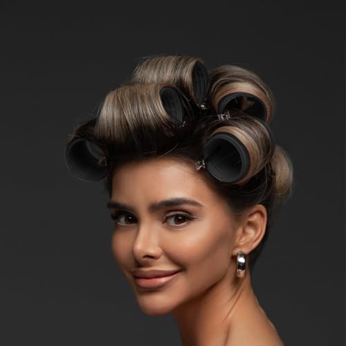 VOKMEMC 8 Piezas Rizador De Pelo Reutilizable Rulos Térmicos Para Pelo Corto Pelo Medio Pelo Largo Varios Tamaños (Negro) - imagen 5