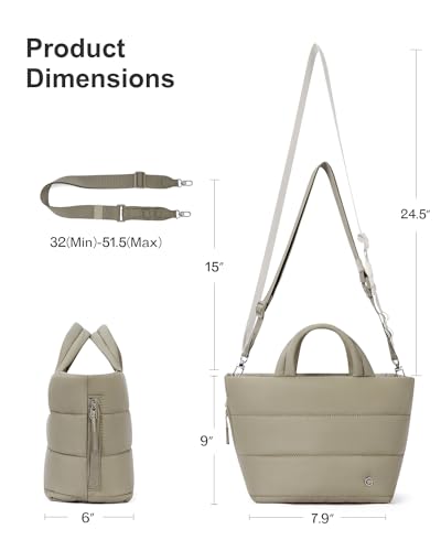 Image of CHOLISS Small Puffer Tote Bag for Women - Quilted Crossbody Bags, Puffy Nylon Satchel Travel Handbags