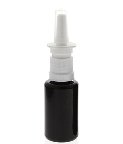Preisvergleich Produktbild Leere Nasenspray-Flasche 20 ml mit Fingerzerstäuber Kosmetex Nasenzerstäuber Nasenpumper Miron Violettglas Vaporizer, 1x 20ml