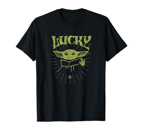 T-shirt Grogu Mandalorian pour la Saint-Patrick en coton vert confortable