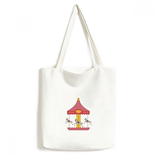 Sac en toile de carrousel coloré lavable idéal pour les sorties au parc et shopping