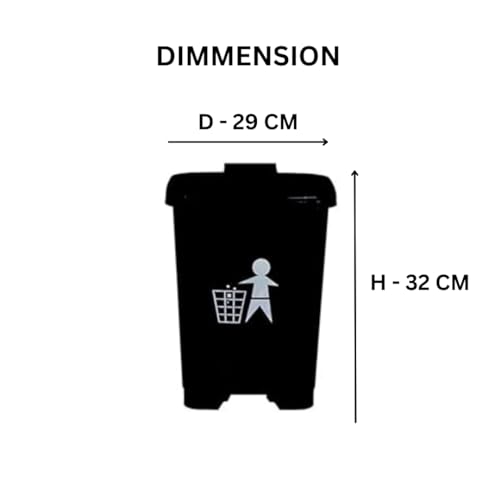 Image of Biomedical Waste Bin 12 Ltr Black Plastic Pedal Dustbin for Hospitals Clinics and Labs with 5 Free Bio Hazard Bags Durable and Easy to Clean Waste Disposal Solution for Medical Use