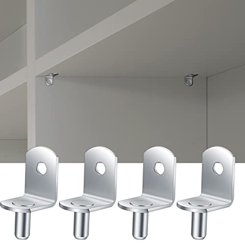 20 Stück L Form Metall Regalträger, Regalstifte, Stützen Regalbodenträger, Regalhalterung, Einlegeboden Halter Edelstahl für Schrank Bücherregal - 5mm