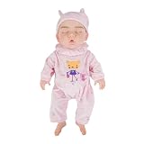 CUAIBB Full Silicone Doll Clothes Outfits for 17.7'- 18.5', Reborn Baby Doll Suit Accesories - Newborn Girl Boy Baby Clothing Gifts - Pink Set (Clothes Only)