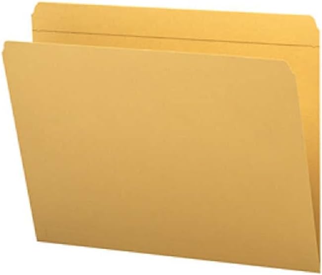 Smead File Folder, Reinforced Straight-Cut Tab, Letter Size, Goldenrod, 100 per Box (12210)