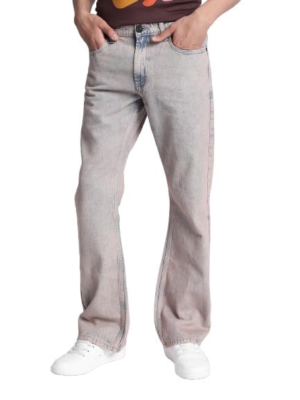Image of BENE KLEED Men Bootcut Fit Tinted Jeans (BOMDT138BL52-666CJ-D117 Blue /Pink 34)