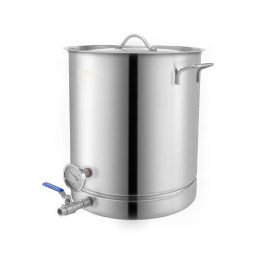 VEVOR Bierbraukessel Bierbrauanlage 60,56 L Bierbrauset Maischekessel 400 x 480 mm, Edelstahl Bierbrauanlagen mit doppelter Temperaturanzeige, Bierbrauanlage, Geeignet für Biere, Rotweine usw.
