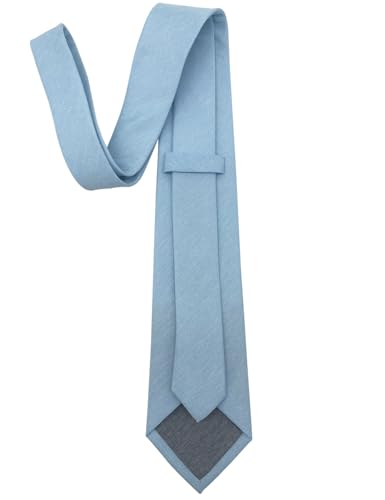 Image of Kebocis Mens Solid Color Cotton Necktie for Men