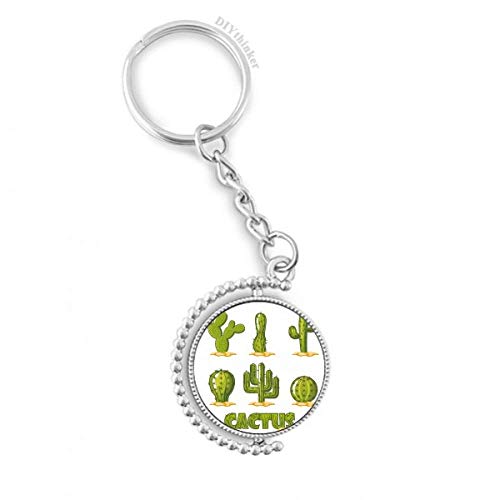 Cactus planta de tiesto llavero giratorio para decorar mochilas de diario