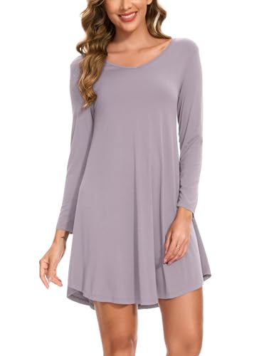 Image of GYS Womens Bamboo Viscose Nightgown Super Soft Lightweight Night Shirts for Sleeping