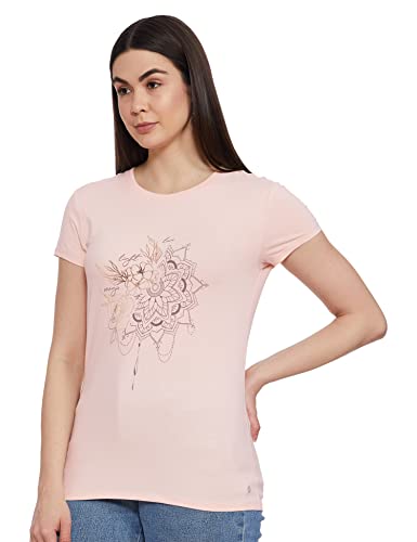 Image of Enamor Short Sleeve Crew Neck Regular Length Basic Crew T-Shirt - Slim Fit, Soft and Breathable Stretch Cotton - E147