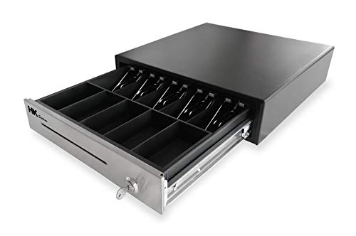 HK SYSTEMS 16" POS Cash Drawer Stainless Steel Front, Ball Bearing Slide, Heavy Duty POS with Removable Tray 5Bill/5CoinÂ 