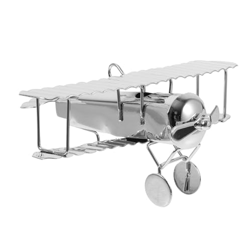 Beaupretty ヴィンテージ鉄製 機模型 飾り用デスクトップオーナメント レトロな属製飛行機モデル コレクションや 向け