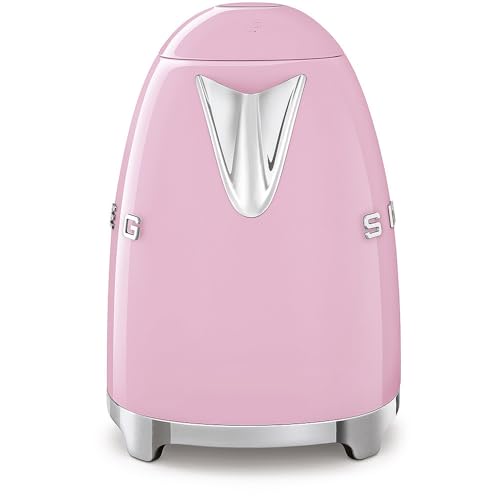 Image of SMEG 50's Retro Style Electric Water Kettle with Automatic Shutoff, Removable Base, and Water Indicator, KLF03PKUS, Pink