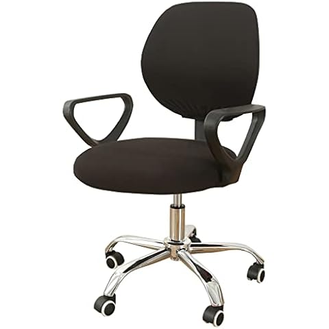 MIFXIN Computer Office Chair Cover Stretch Elastic Slipcover 2 Piece Stretchy Universal Desk Task Chair Seat Cover Protector for Rotating Computer Chair (Black) Cover