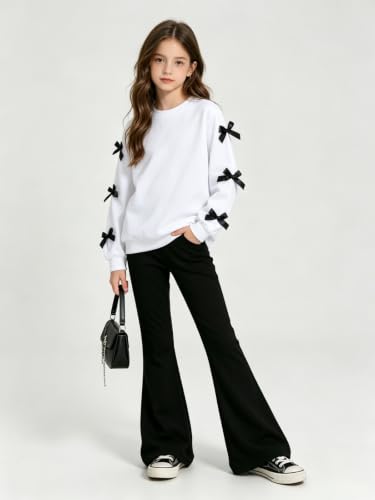 Image of Girls Outfits 2 Piece Long Sleeve Butterfly Sweatshirt and Pants Fall Clothing Set Size 7-14 Years