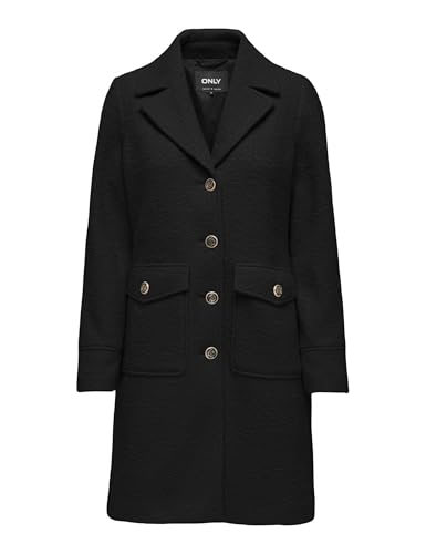 ONLY Damen ONLVITALIA Boucle Coat OTW Mantel, Schwarz, S
