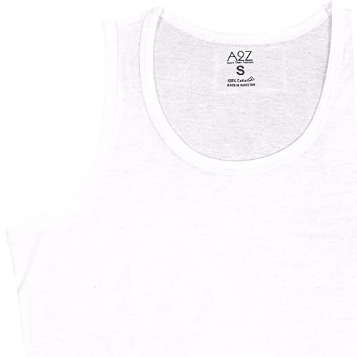 Chaleco blanco A2Z para hombres de algodón peinado pack de 3 camisetas sin mangas 2