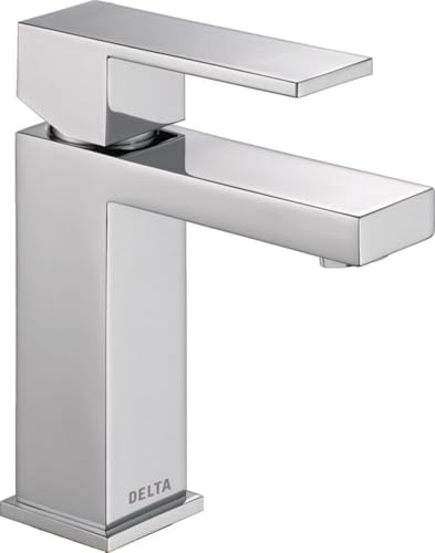 Image of Delta Faucet Modern Single Hole Bathroom Faucet, Chrome Single Handle Bathroom Faucet, Bathroom Sink Faucet, 0.5 GPM, Push Pop-Up Drain Assembly, Chrome 567LF-HGM-PP