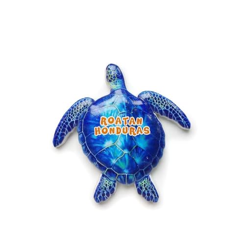 Imán Decorativo Tortuga Marina Azul Roatan Honduras miniatura 2