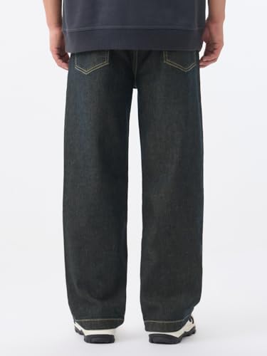 Image of The Souled Store Baggy-Fit Denim: Men and Boys Zip Fly Washed Cotton Spandex Lightweight Durable Everyday Streetwear Baggy Fit Jeans