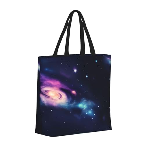 Universe Galaxy Space Print Women Reuseable Handbag, Grocery Bag Foldable For Shopping Travel Activity2