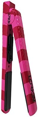 Lorion Beauty 1.25 Inch Ceramic Flat Iron Pink Stripes