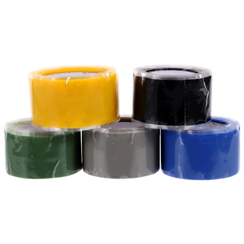 Mikikit Cinta Antideslizante de Silicona para Kayak Cinta de Agarre para Paleta Autoadhesiva y Resistente a Altas Temperaturas 5 Piezas Multicolor 15 M Amarillo Verde Negro Azul y