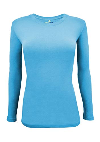 Image of Natural Uniforms Women's Long Sleeve Underscrub T-Shirt - Cotton Blend Scrub Base Layer for Nurses & Medical Professionals