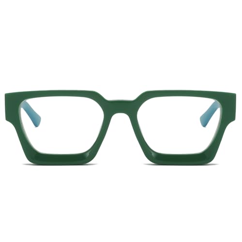 LJCZKA Blue Light Glasses Square Frame for Women Men Computer Glasses Thick Frame Anti Eye-Fatigue Headache for Reading Texting & Gaming - Image 2